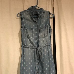Chambray printed draw string dress